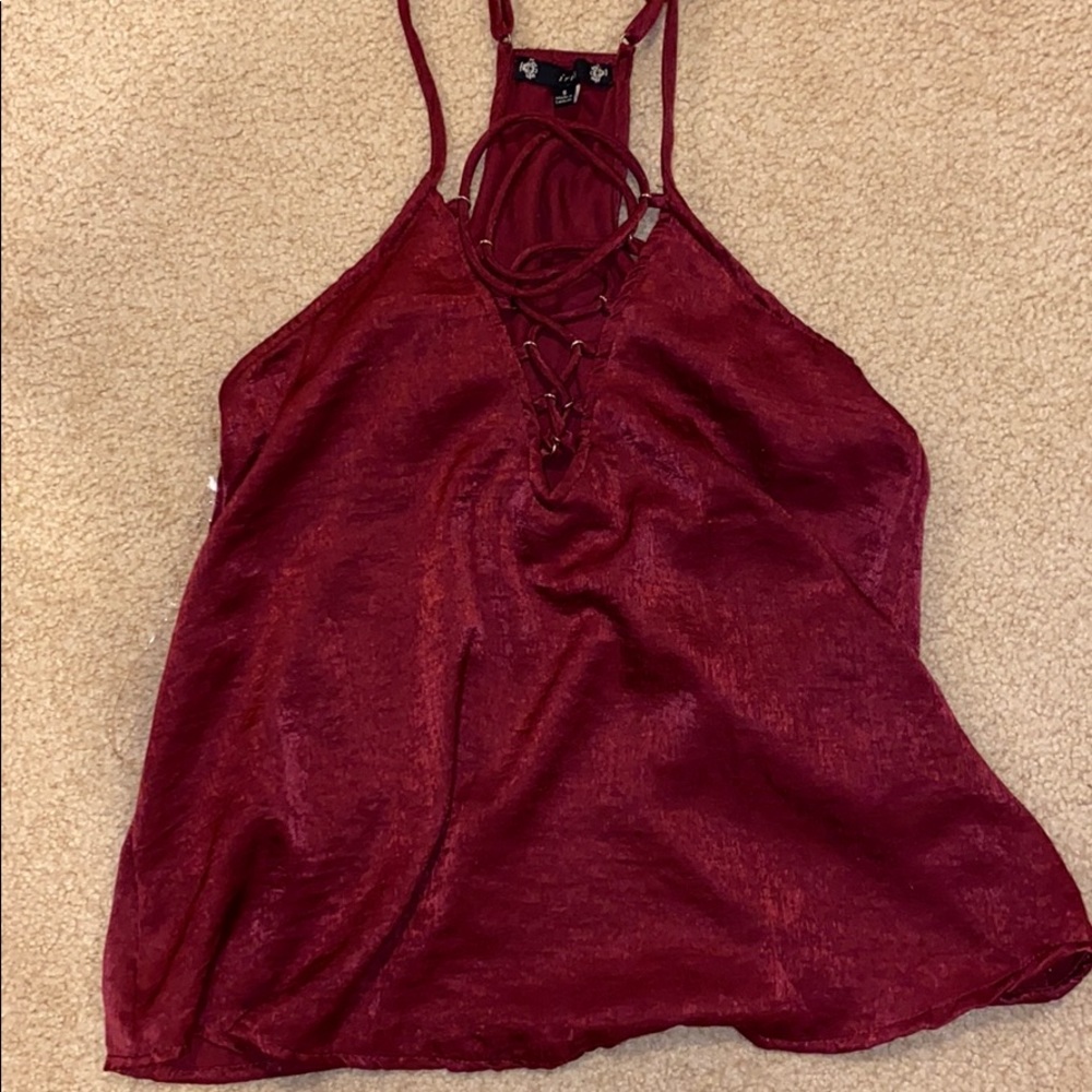 Lace up silky shirt - Picture 3 of 4